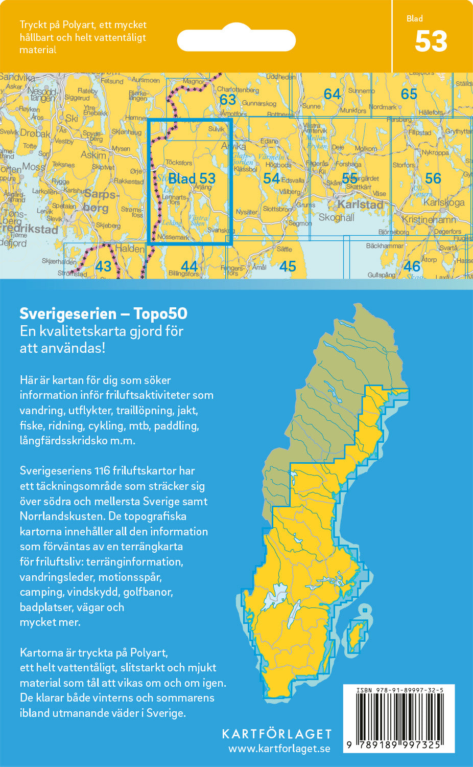 Schweden 1:50.000 Wanderkarten (1 Malmö - 71 Hallstavik) Sverigeserien