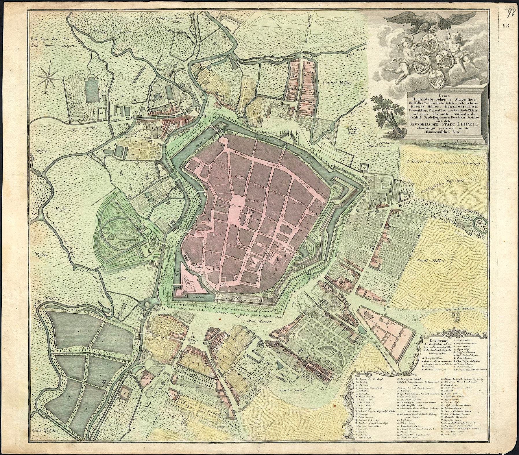 Leipzig im Jahr 1749 von Homann Erben