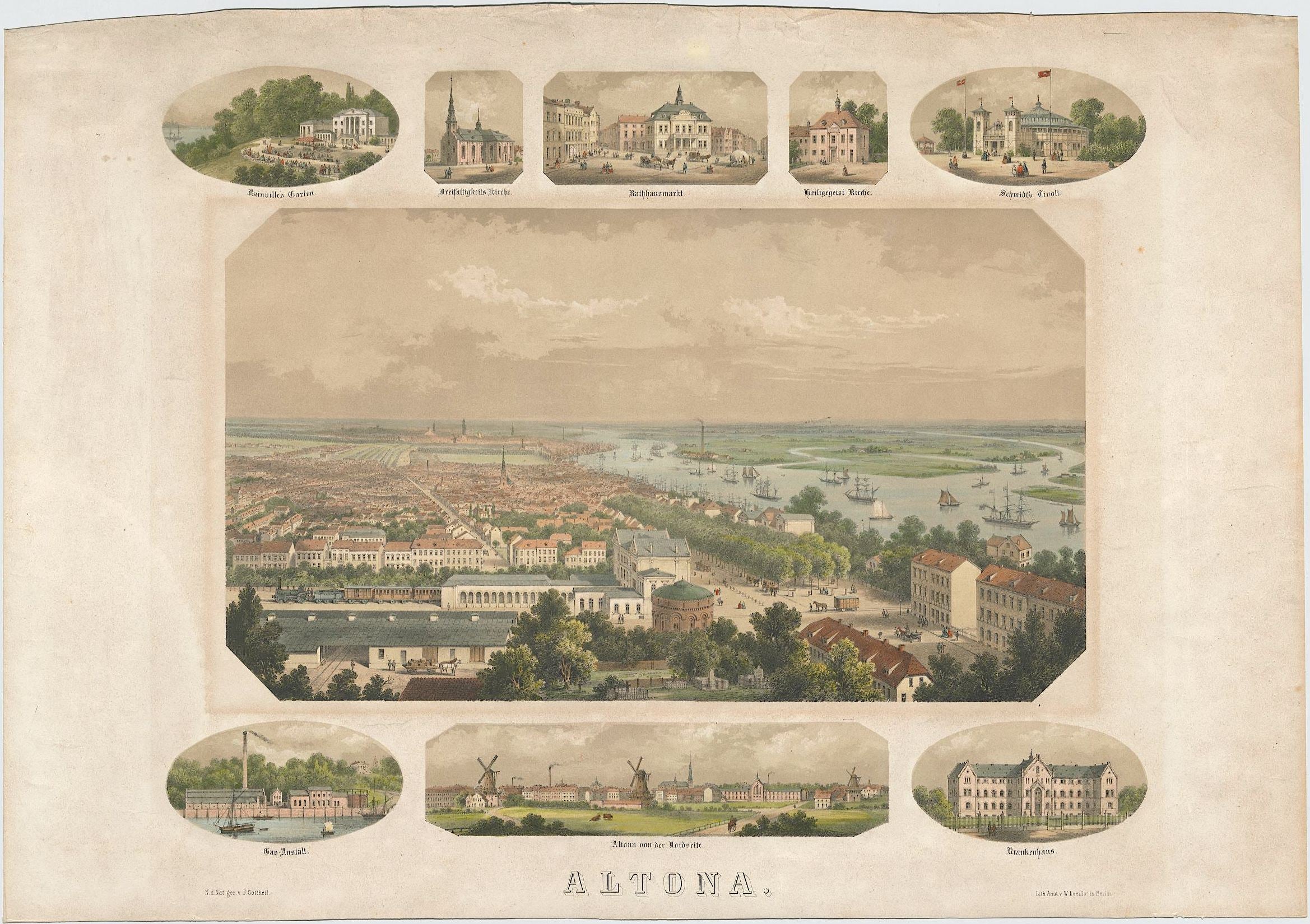 Altona in der Zeit um 1860 von Julius Gottheil