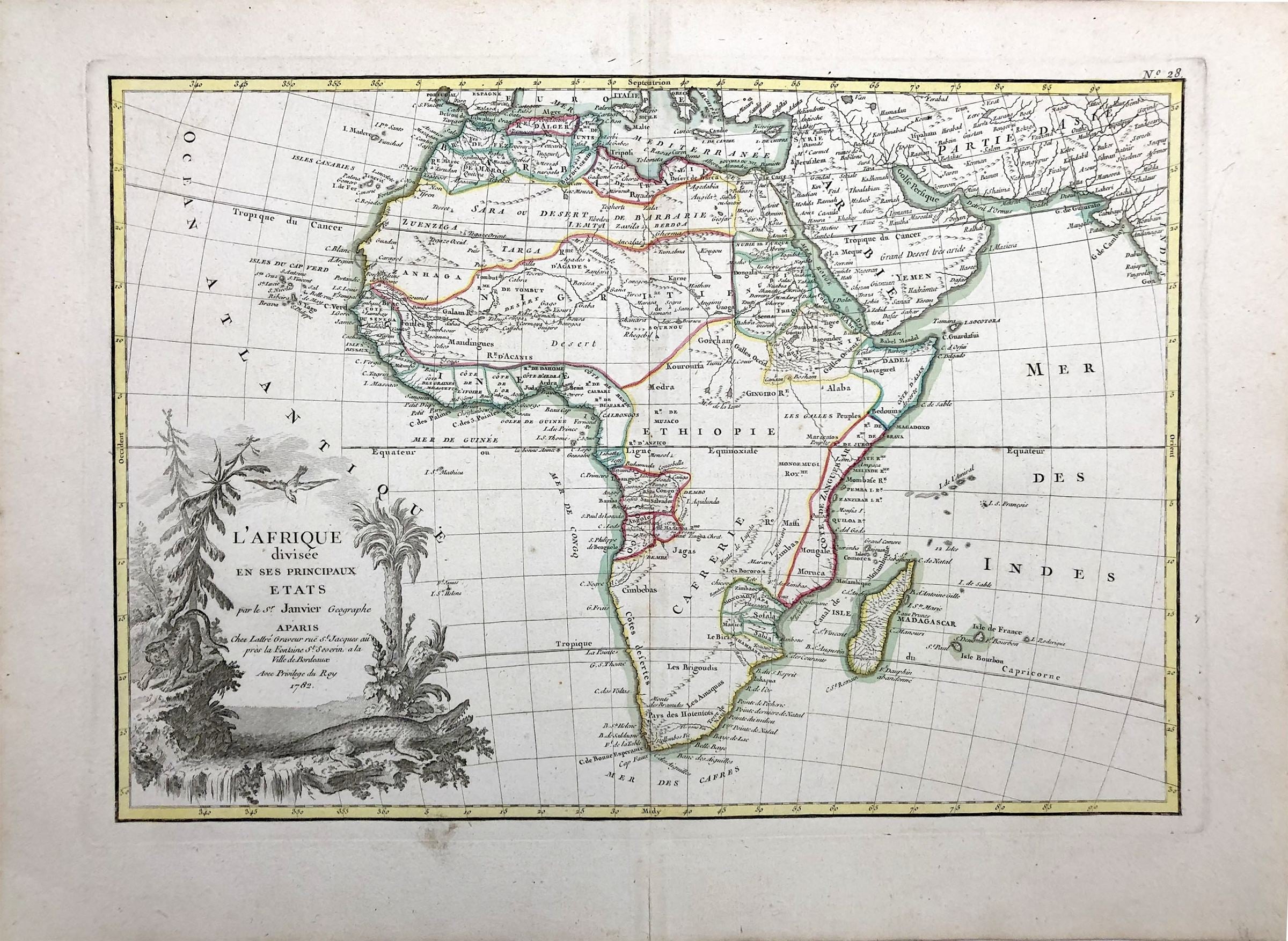 Afrika im Jahr 1782 von Jean Denis Le Sieur Janvier