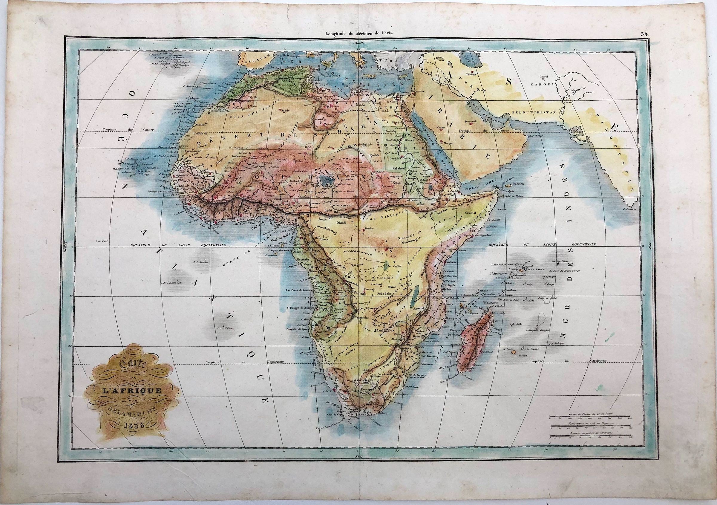 Afrika im Jahr 1838 von Charles-François Delamarche