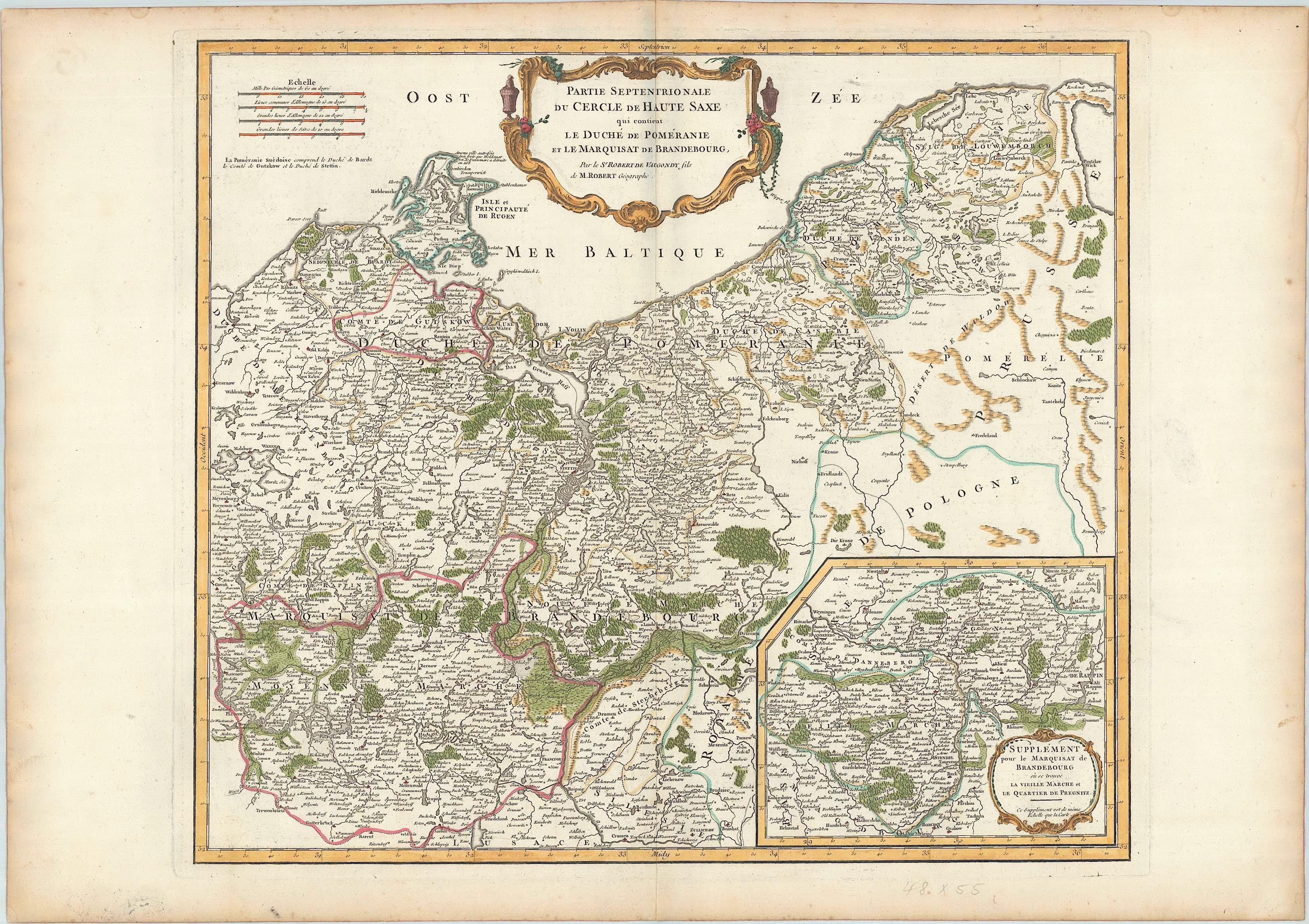Ostsee um das Jahr 1757 von Didier Robert de Vaugondy