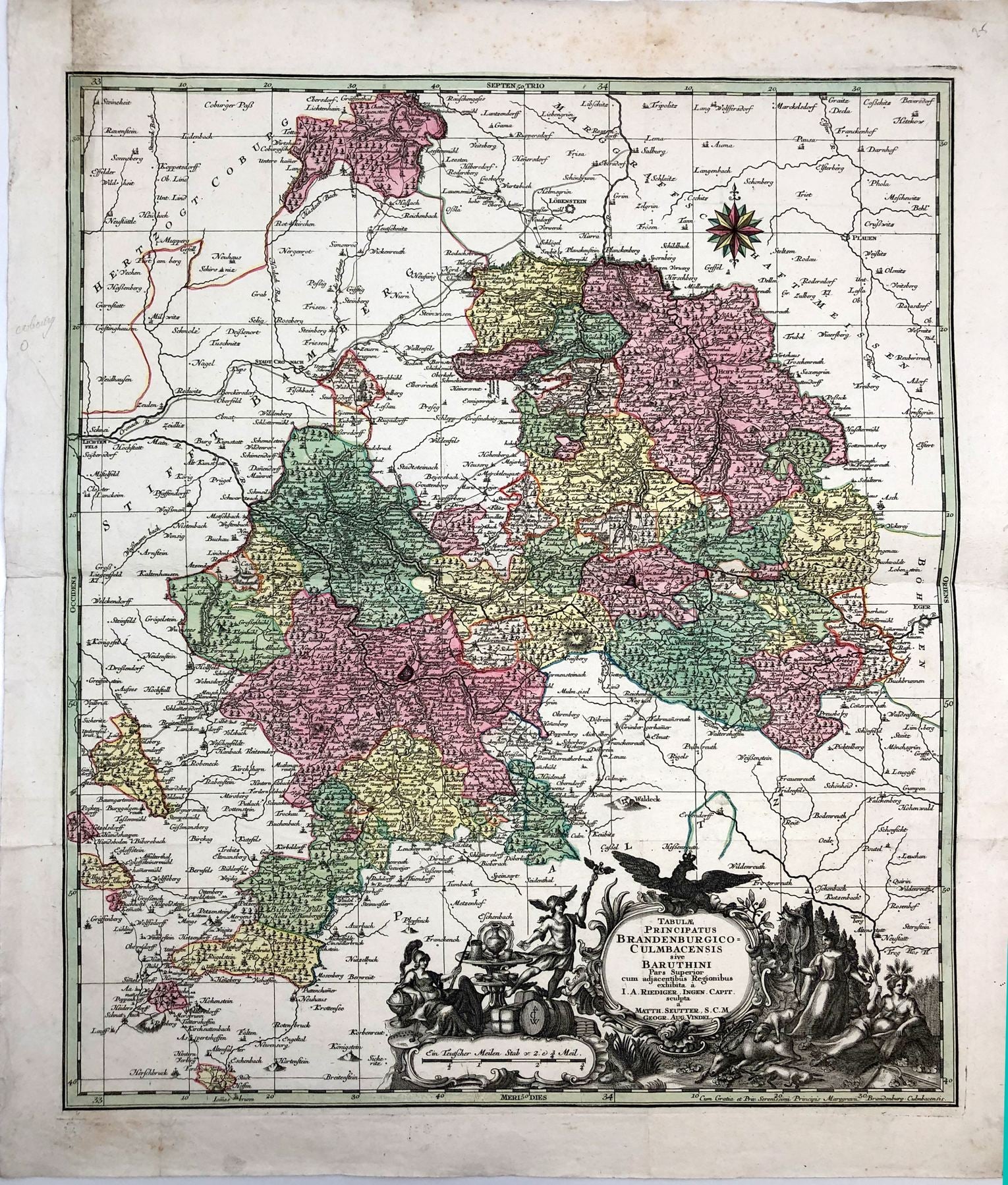 Oberfranken im Jahr 1750 von Matthias Seutter