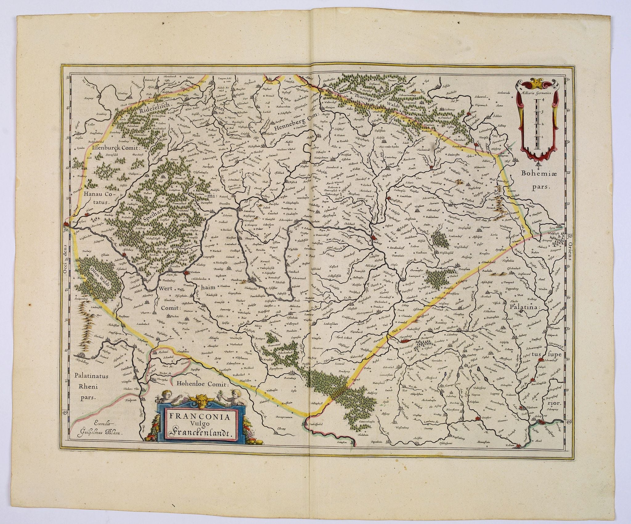 Süddeutschland im Jahr 1645 von Joan Blaeu