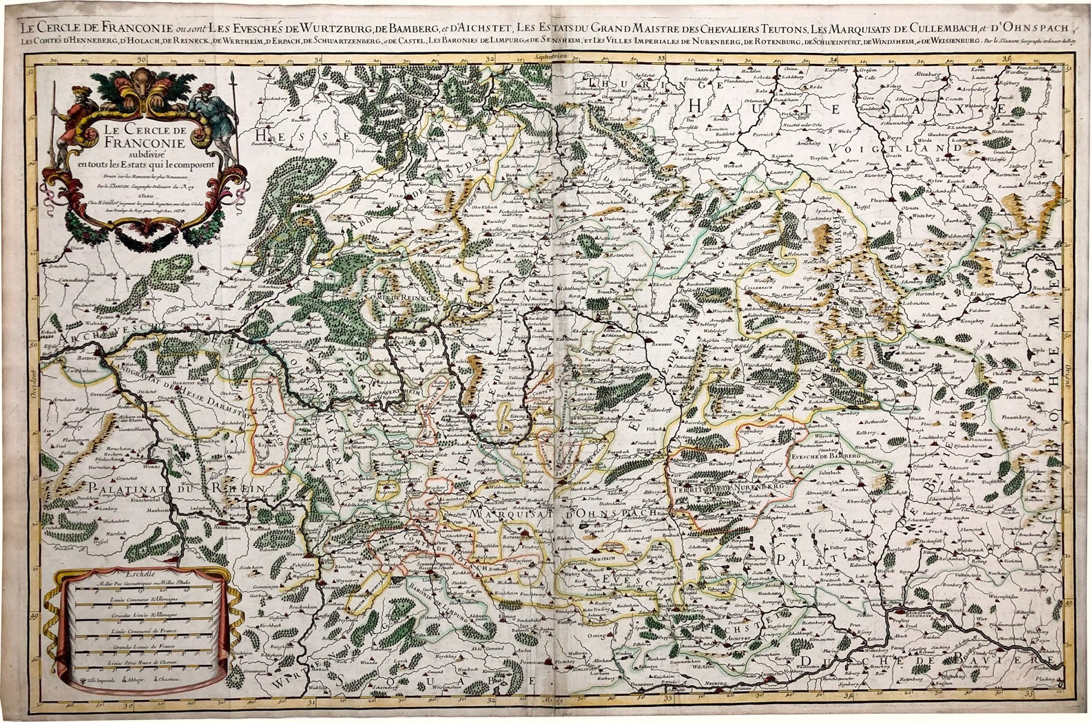 Süddeutschland im Jahr 1674 von Alexis Hubert Jaillot