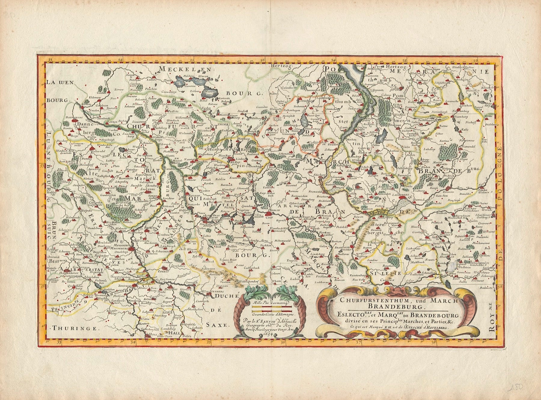 Brandenburg in der Zeit um 1697 von Nicolas & Guillaume Sanson