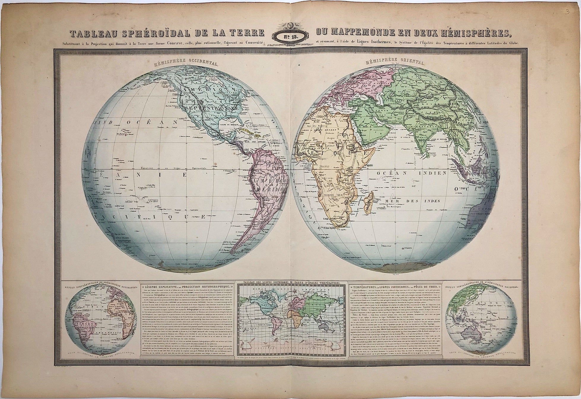 Weltkarte aus dem Jahr 1860 von Francis Marie Garnier