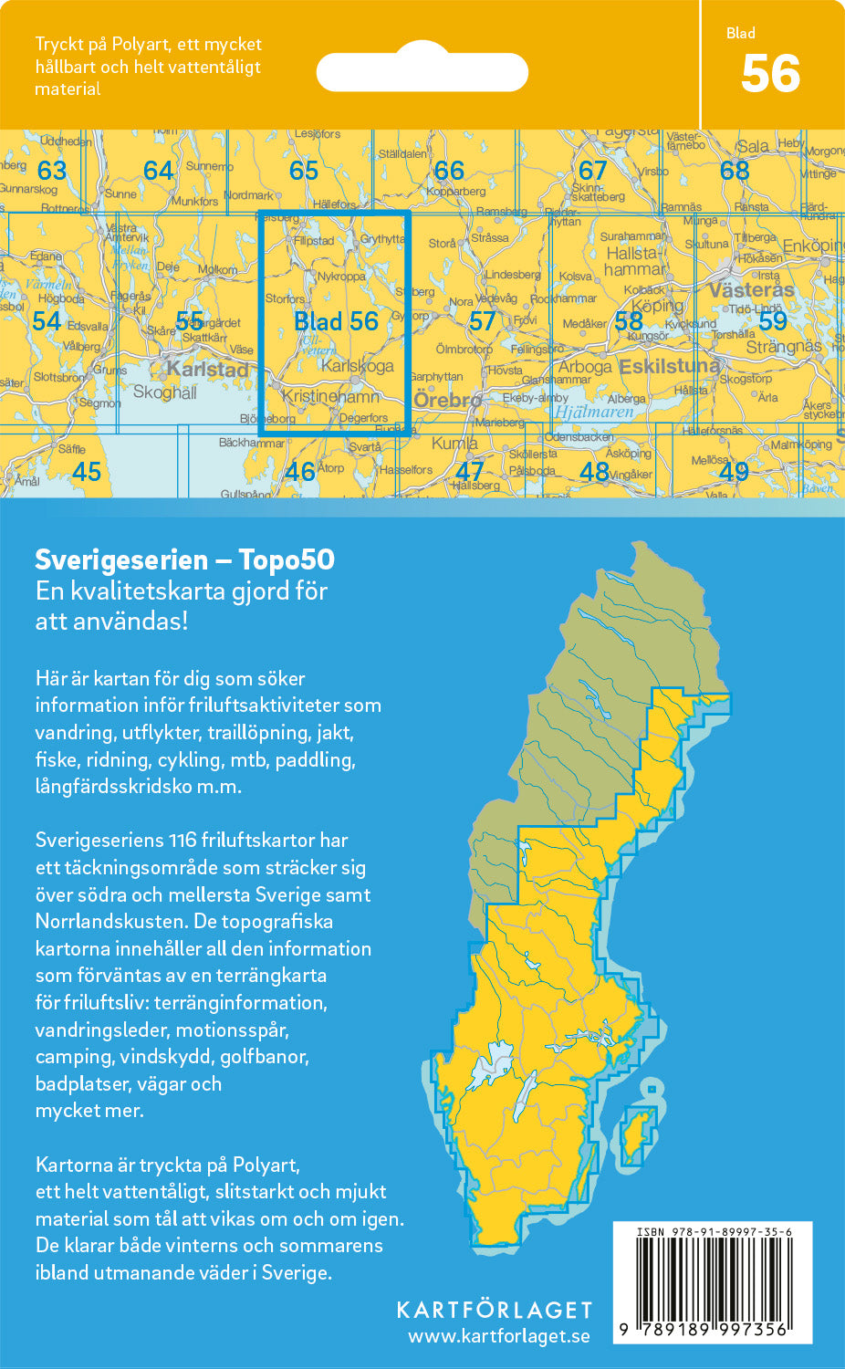 Schweden 1:50.000 Wanderkarten (1 Malmö - 71 Hallstavik) Sverigeserien