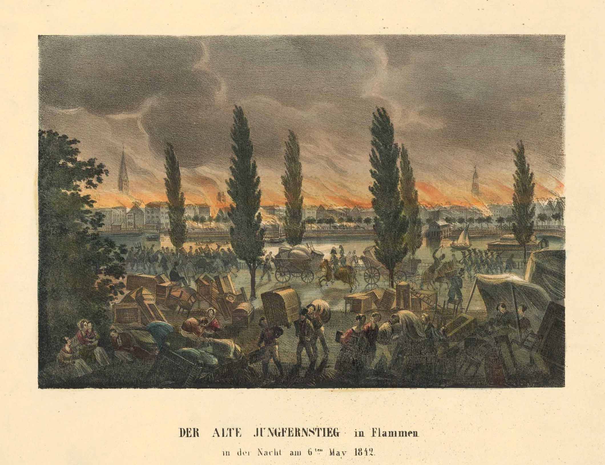 Hamburger Stadtbrand im Jahr 1842