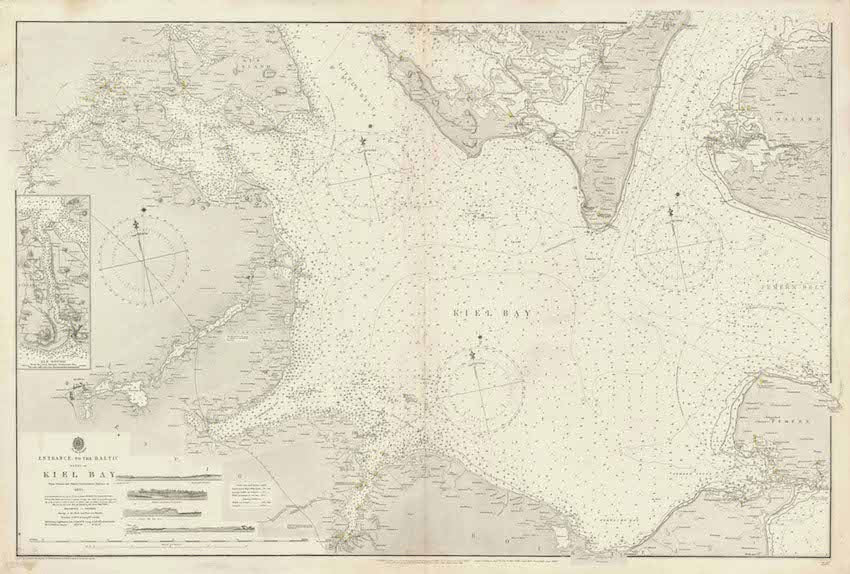 Seekarte der Kieler Bucht im Jahr 1899