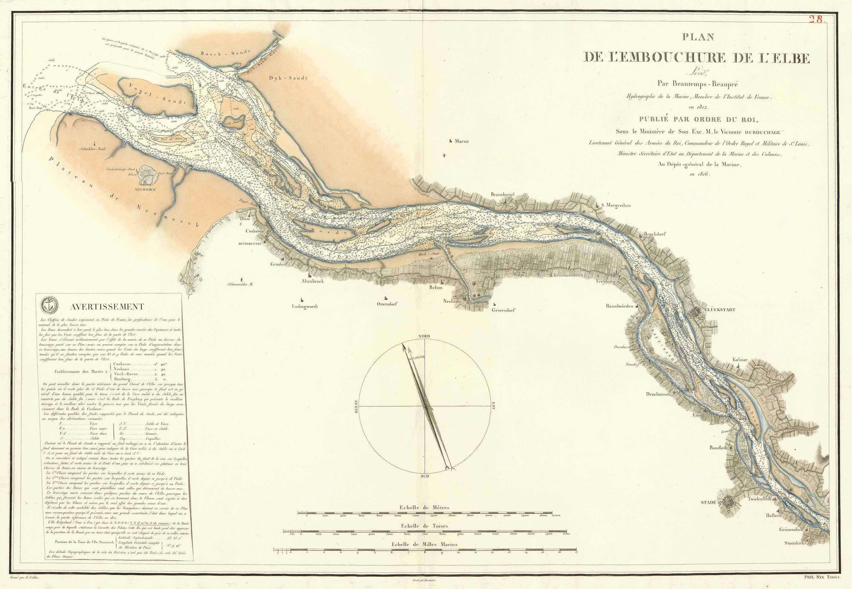 Elbmündung im Jahr 1816