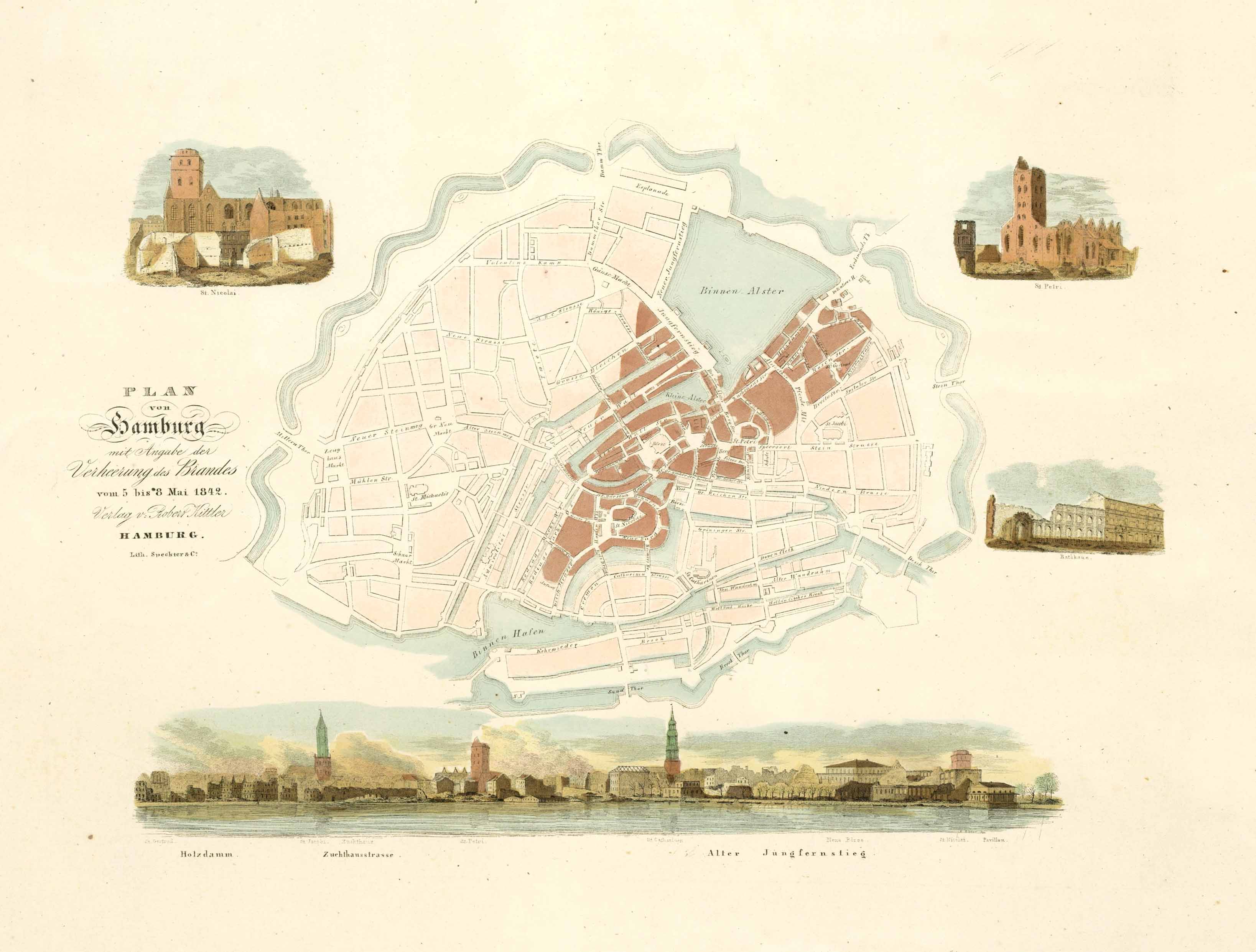 Hamburg in der Zeit um 1842