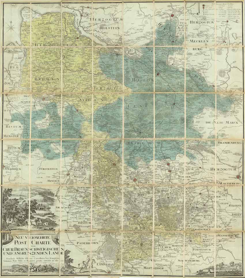 Niedersachsen und seine Postrouten im Jahr 1797