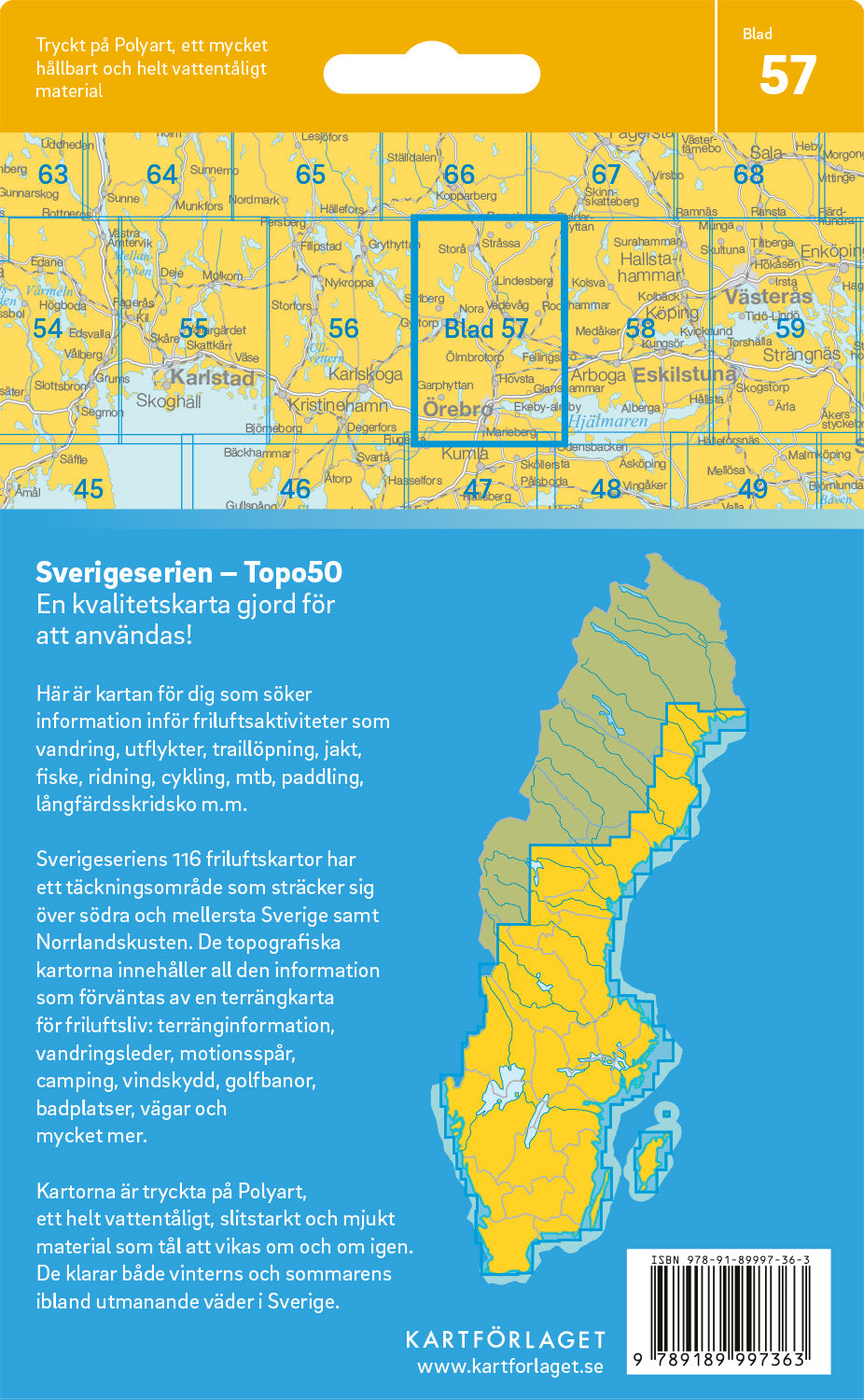 Schweden 1:50.000 Wanderkarten (1 Malmö - 71 Hallstavik) Sverigeserien
