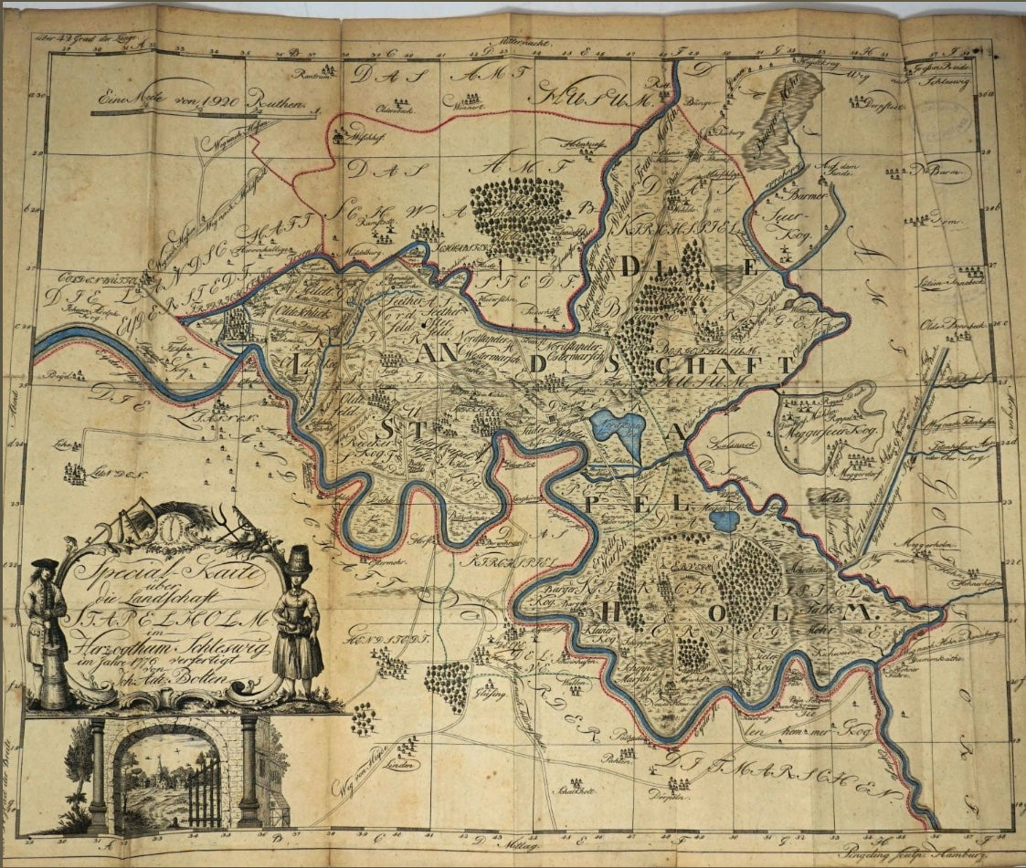 Stapelholm im Jahr 1777 von Johann Adrian Bolten