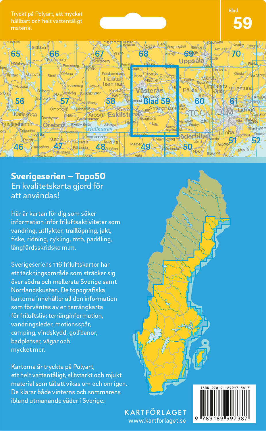 Schweden 1:50.000 Wanderkarten (1 Malmö - 71 Hallstavik) Sverigeserien