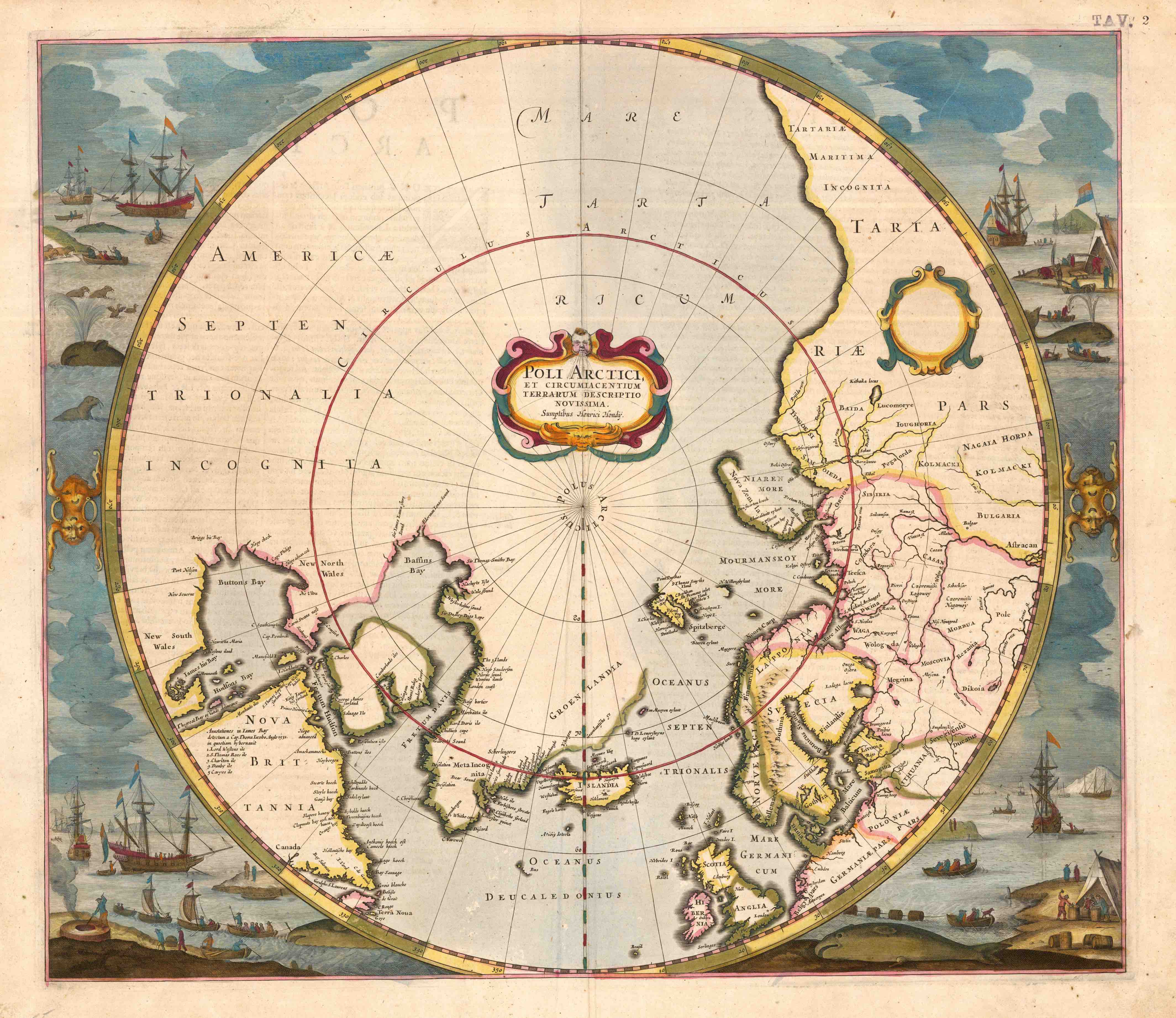 Nordpol, Grönland und Kanada im Jahr 1637