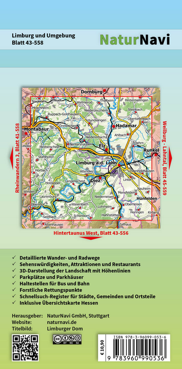 Limburg a.d. Lahn und Umgebung - 1:25.000 NaturNavi Wanderkarte