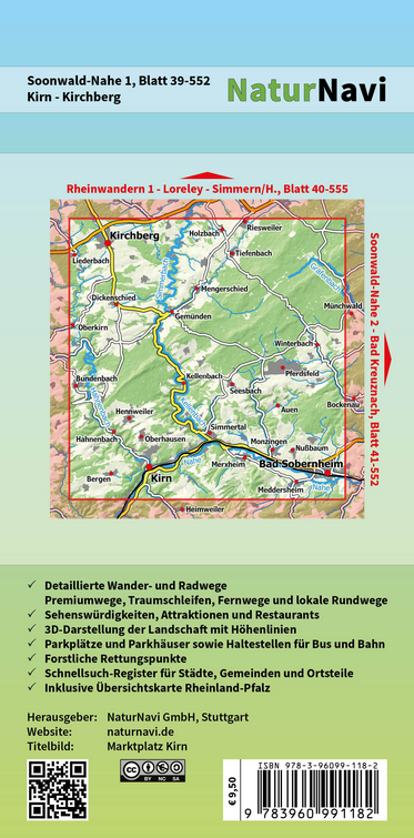 Soonwald-Nahe 1 - Kirn - Kirchberg - 1:25.000 NaturNavi Wanderkarte