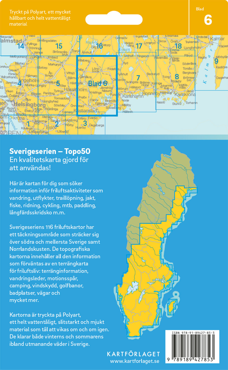 Schweden 1:50.000 Wanderkarten (1 Malmö - 71 Hallstavik) Sverigeserien