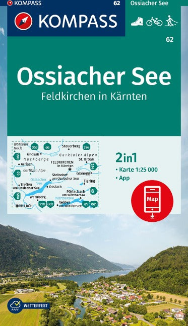 62 Ossiacher See 1:25.000 - Kompass Wanderkarte