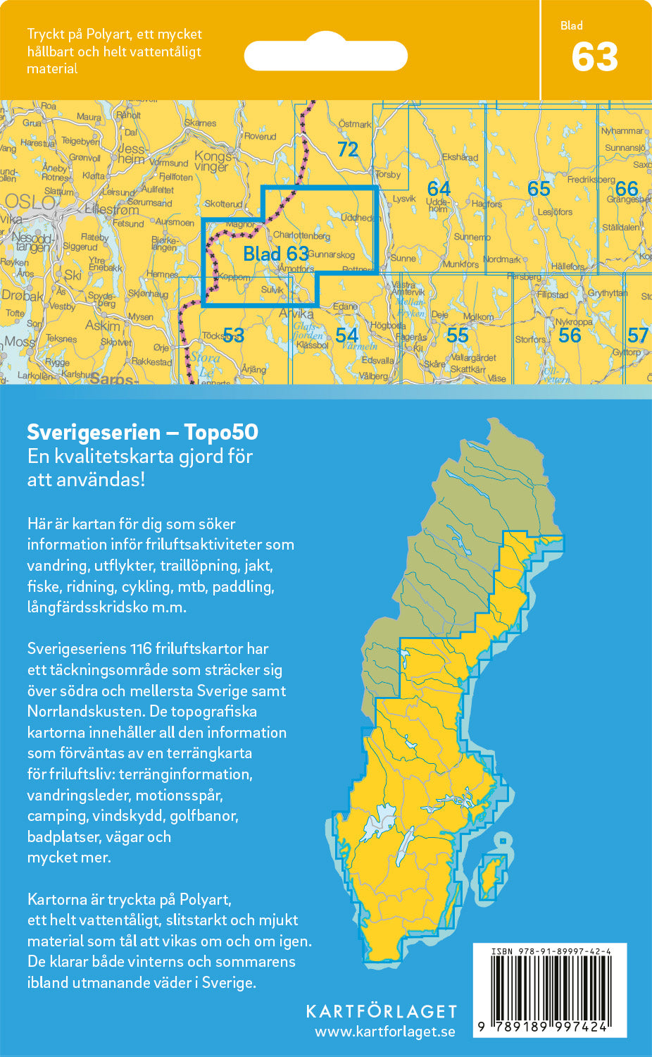 Schweden 1:50.000 Wanderkarten (1 Malmö - 71 Hallstavik) Sverigeserien