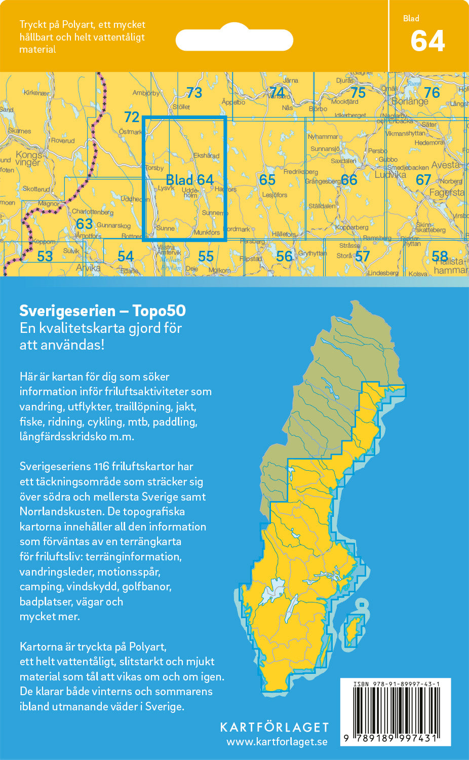 Schweden 1:50.000 Wanderkarten (1 Malmö - 71 Hallstavik) Sverigeserien