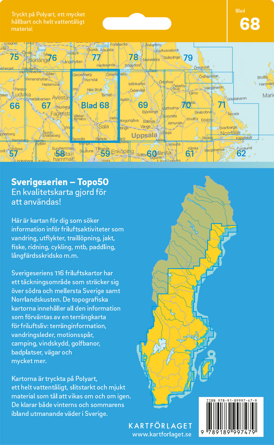 Schweden 1:50.000 Wanderkarten (1 Malmö - 71 Hallstavik) Sverigeserien