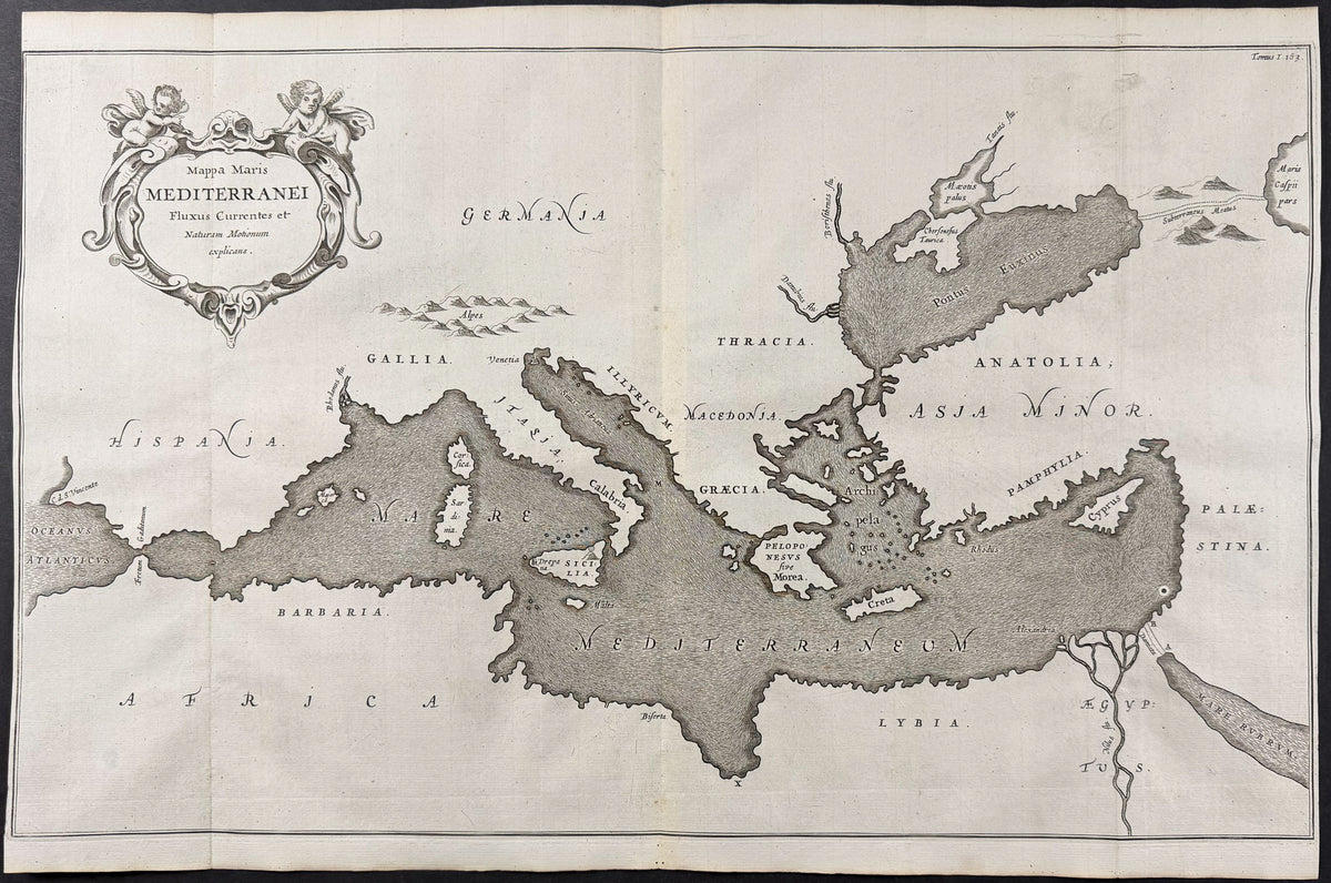Mittelmeer und seine Strömungen im Jahr 1682