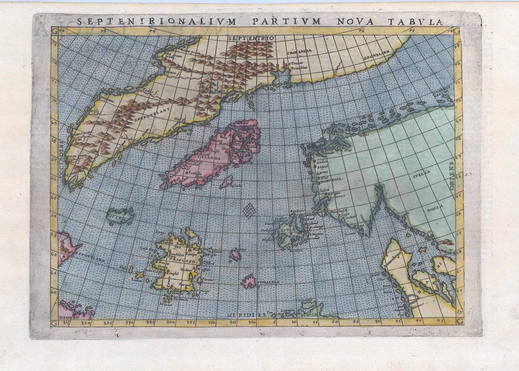 Island, Frisland und Grönland im Jahr 1574