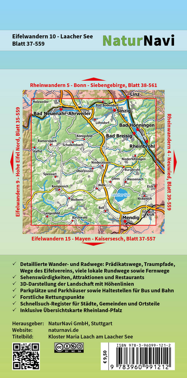 Eifelwandern 10 - Laacher See - 1:25.000 NaturNavi Wanderkarte