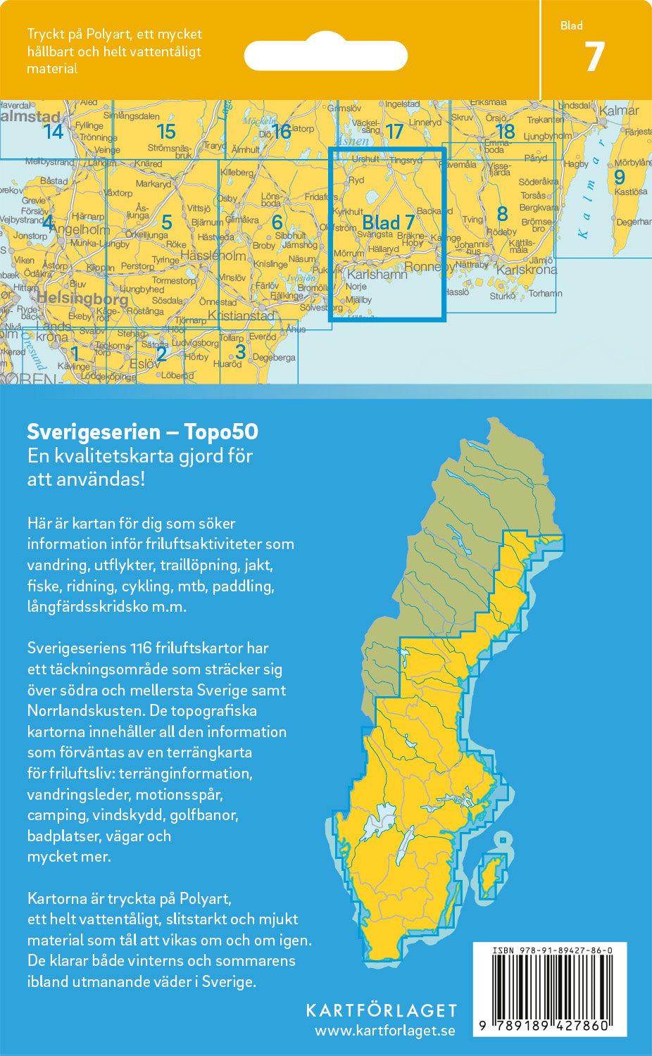 Schweden 1:50.000 Wanderkarten (1 Malmö - 71 Hallstavik) Sverigeserien