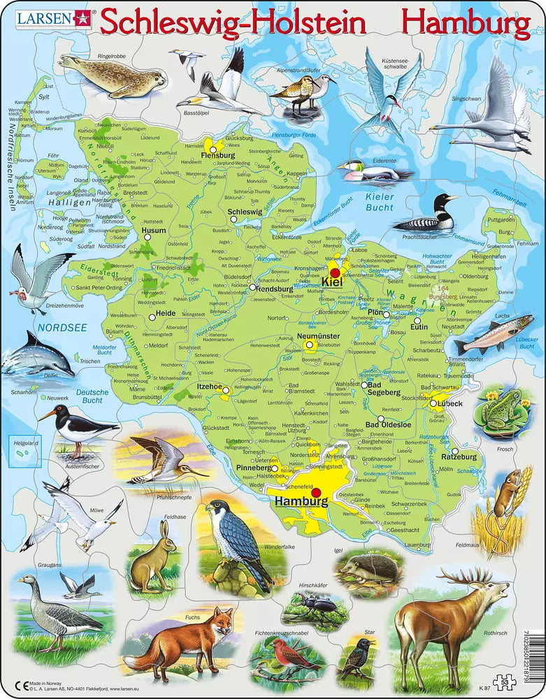 Schleswig-Holstein und Hamburg Physisch - Larsen Puzzle