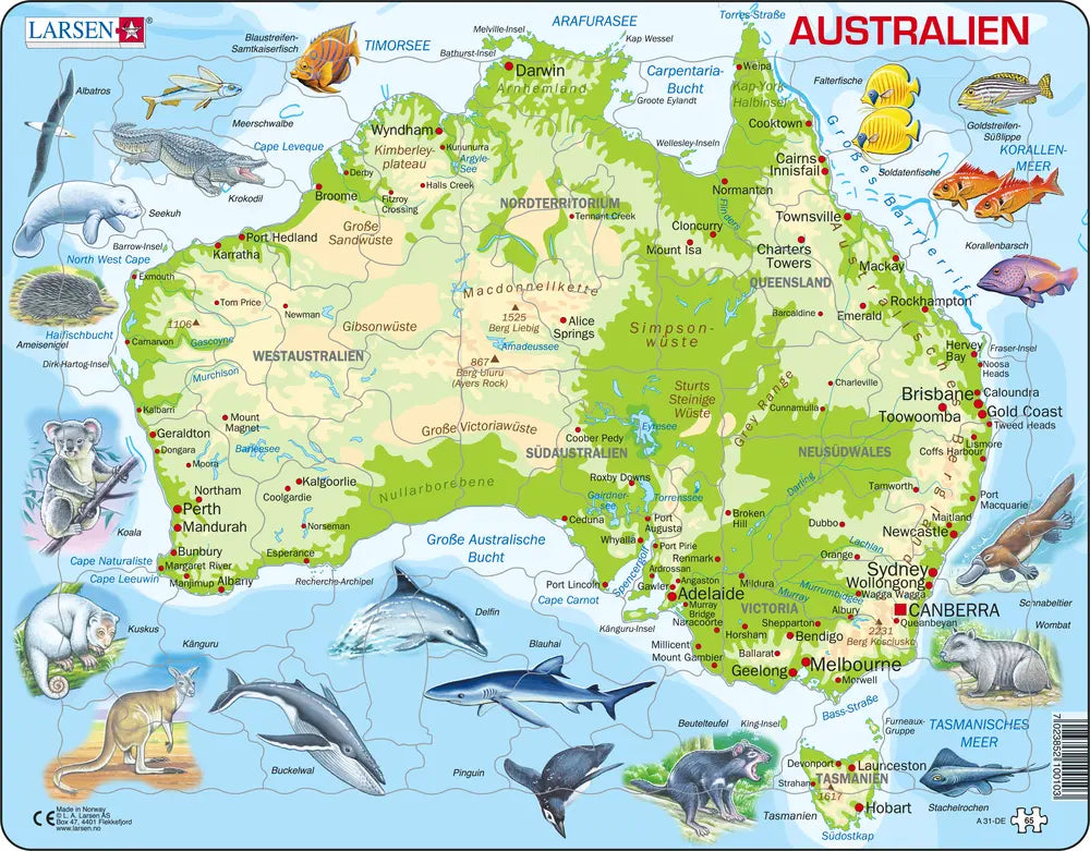 Australien Physisch - Larsen Puzzle