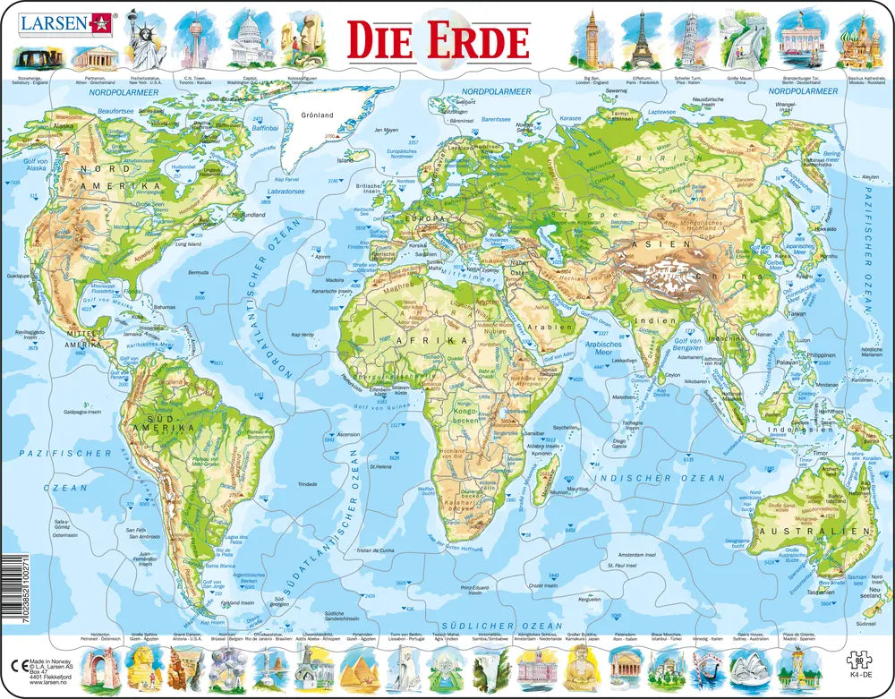 Welt Physisch - Larsen Puzzle