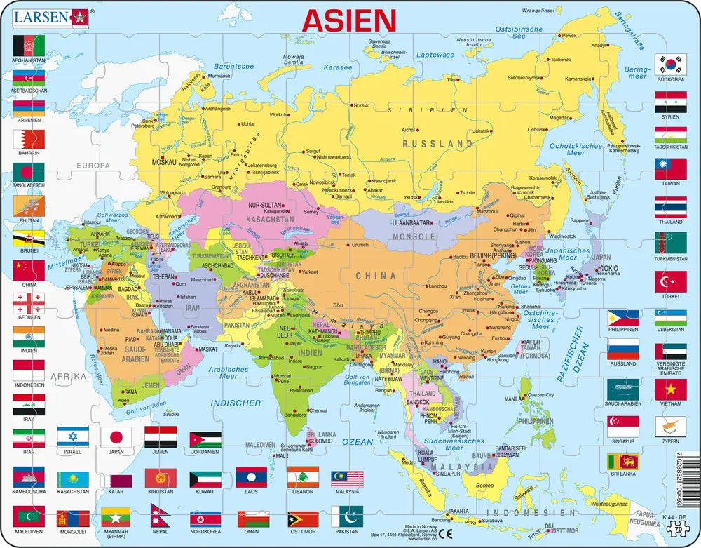 Asien Politisch - Larsen Puzzle