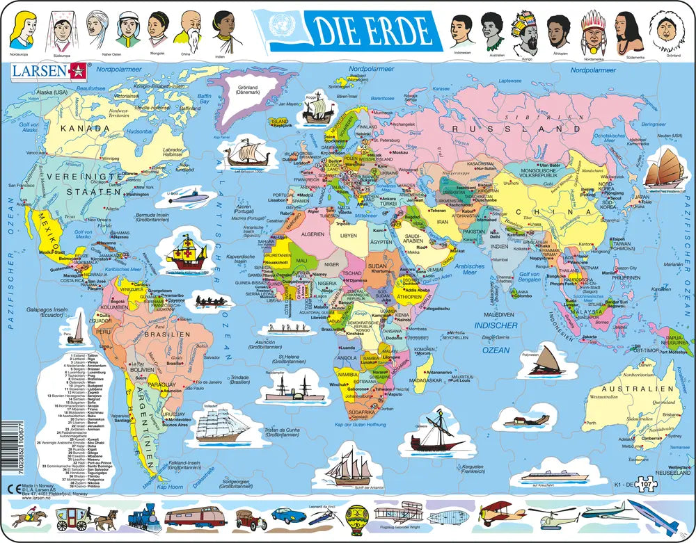 Welt Politisch - Larsen Puzzle
