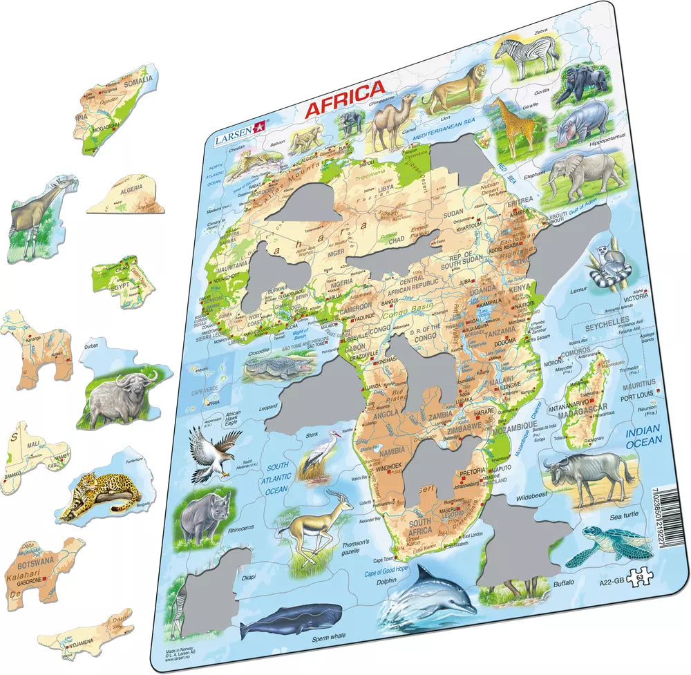 Afrika Physisch - Larsen Puzzle