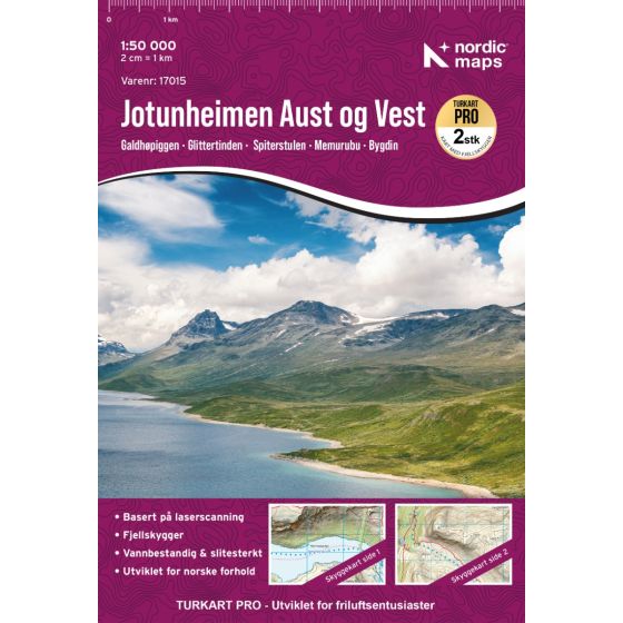 Jotunheimen Aust og Vest 1:50.000 - Turkart Pro Wanderkarte