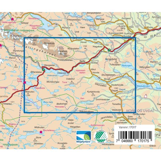 Geilo 1:50.000 - Turkart Pro Wanderkarte