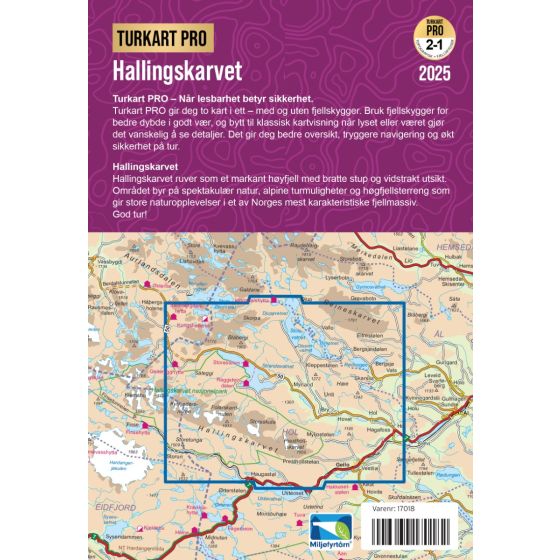 Hallingskarvet 1:50.000 - Turkart Pro Wanderkarte