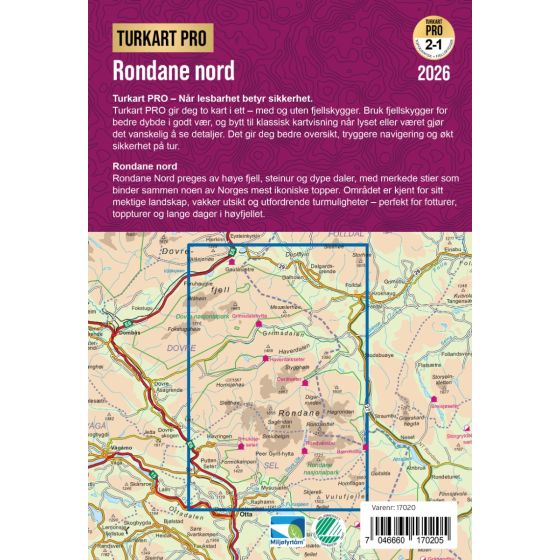 Rondane Nord 1:50.000 - Turkart Pro Wanderkarte