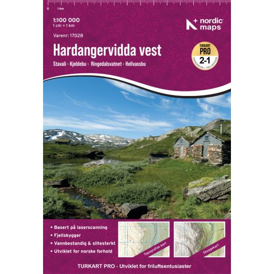 Hardangervidda Vest 1:100.000 - Turkart Pro Wanderkarte