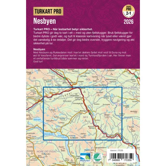 Nesbyen 1:50.000 - Turkart Pro Wanderkarte