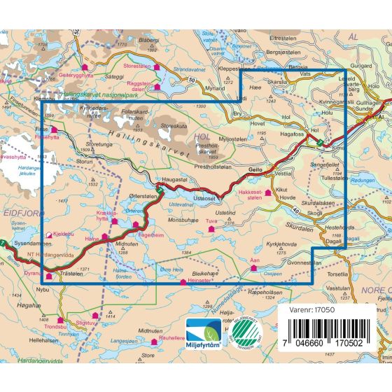 Skarverennet 1:50.000 - Turkart Pro Wanderkarte