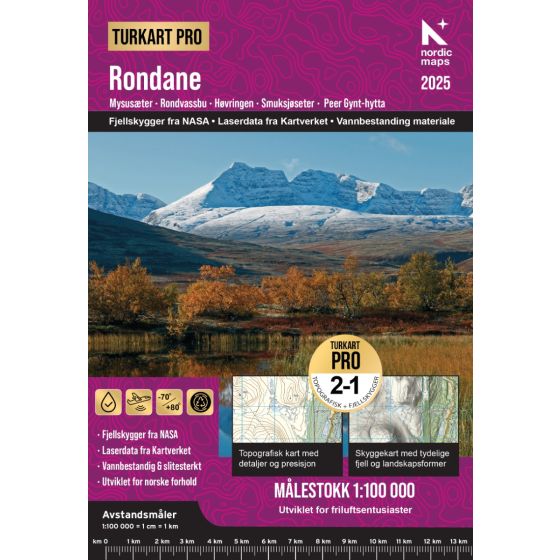 Rondane 1:100.000 - Turkart Pro Wanderkarte