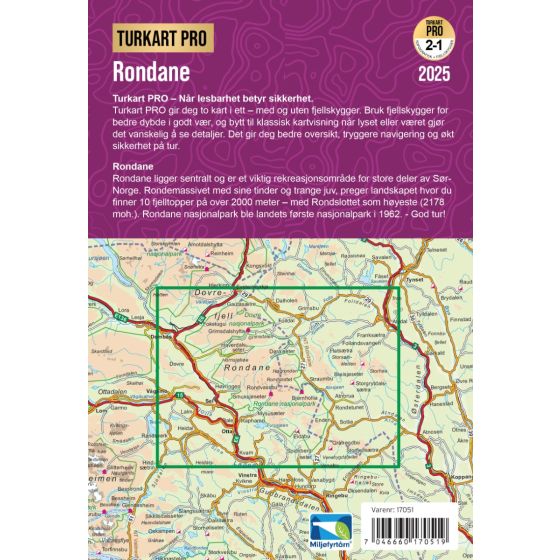 Rondane 1:100.000 - Turkart Pro Wanderkarte