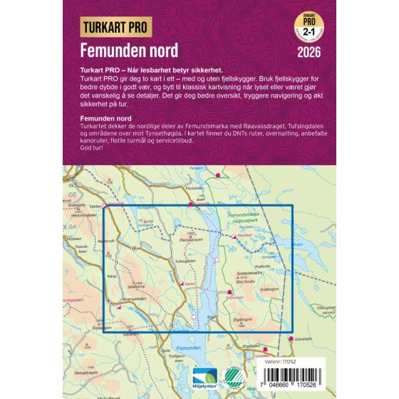 Femunden Nord 1:50.000 - Turkart Pro Wanderkarte
