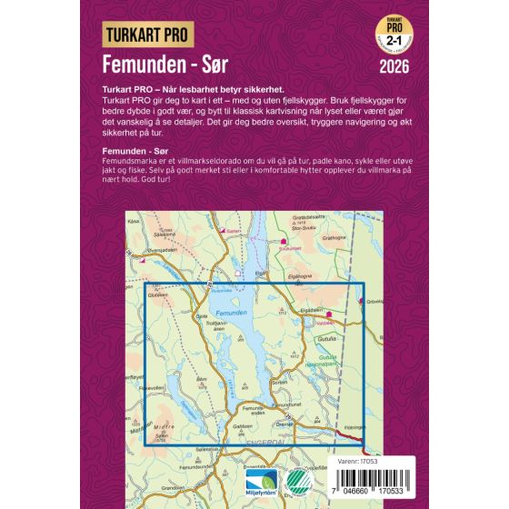 Femunden Sor 1:50.000 - Turkart Pro Wanderkarte