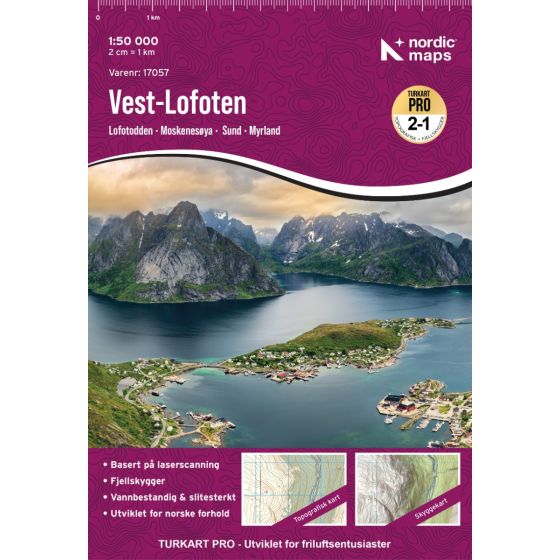 Vest-Lofoten 1:50.000 - Turkart Pro Wanderkarte